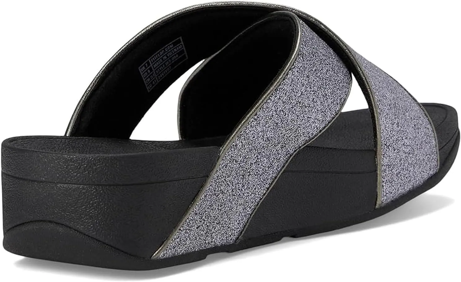 FitFlop Women's Lulu Glitterdust Cross Slides Wedge Sandal