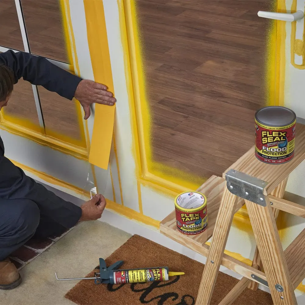 Flex Tape Flood Protection, 7.5 in x 50 ft, MAX, Waterproof Rubberized Tape, Removable, Use on Windows, Doors, Garage Doors, Casings, Thresholds, Conduits, Vents, Ducts
