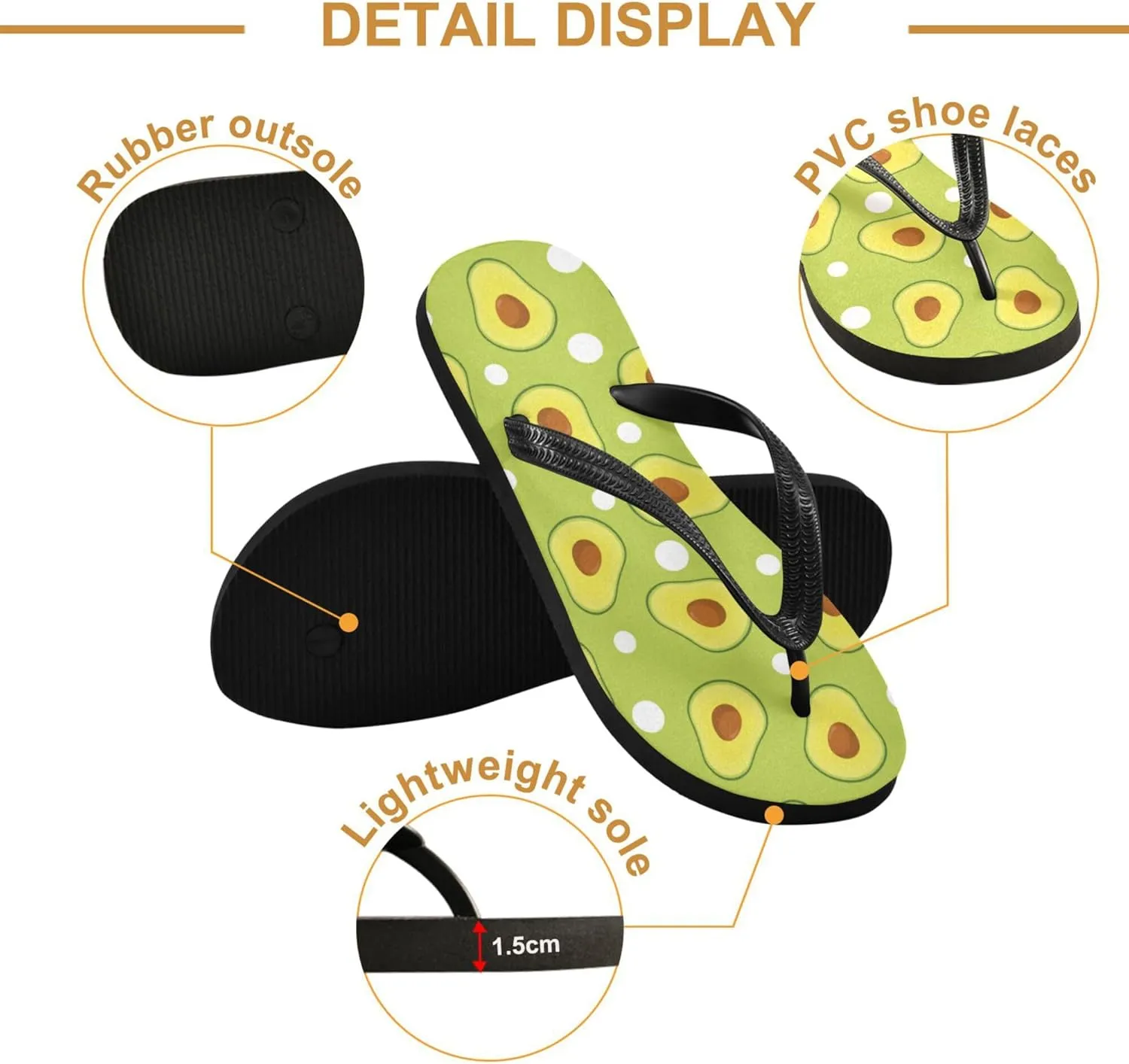 Flip Flops for Men Women Summer Beach Sandal Bathroom Shower Shoes
