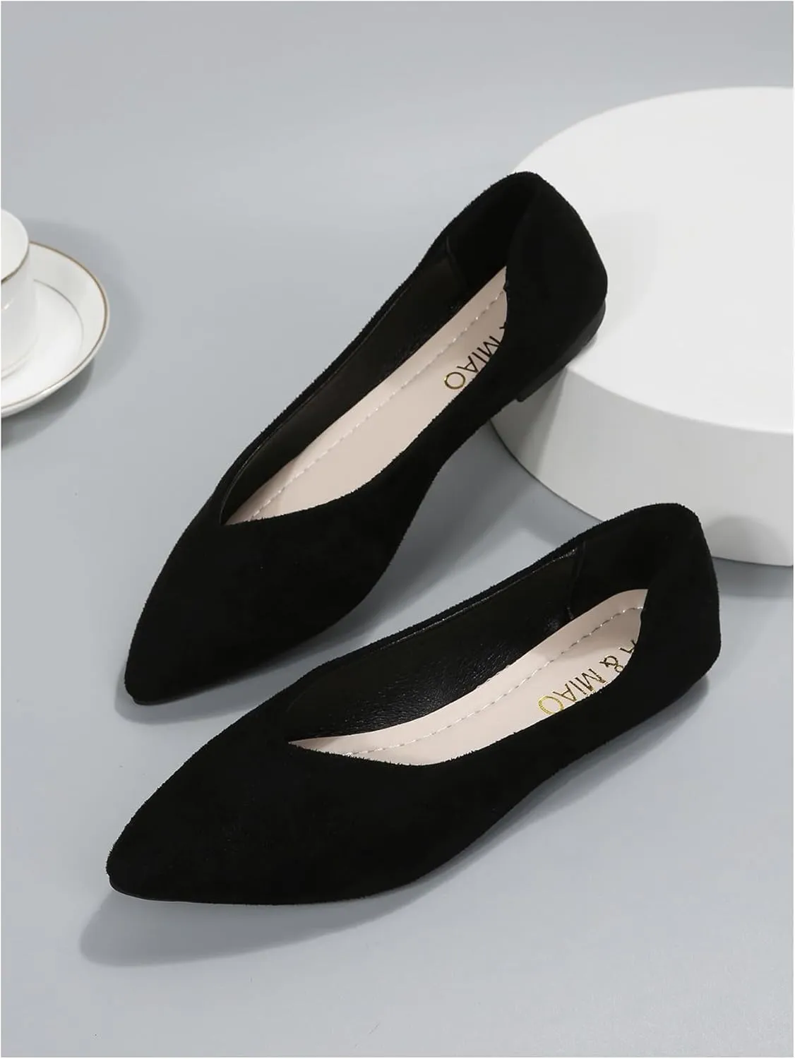 Floerns Women's Flat Shoes Pointed Toe Slip on Dressy Casual Ballet Flats