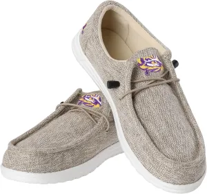 FOCO Men's NCAA College Team Logo Lightweight Loafers Lace Up Cotton Knit Shoes, 11-12