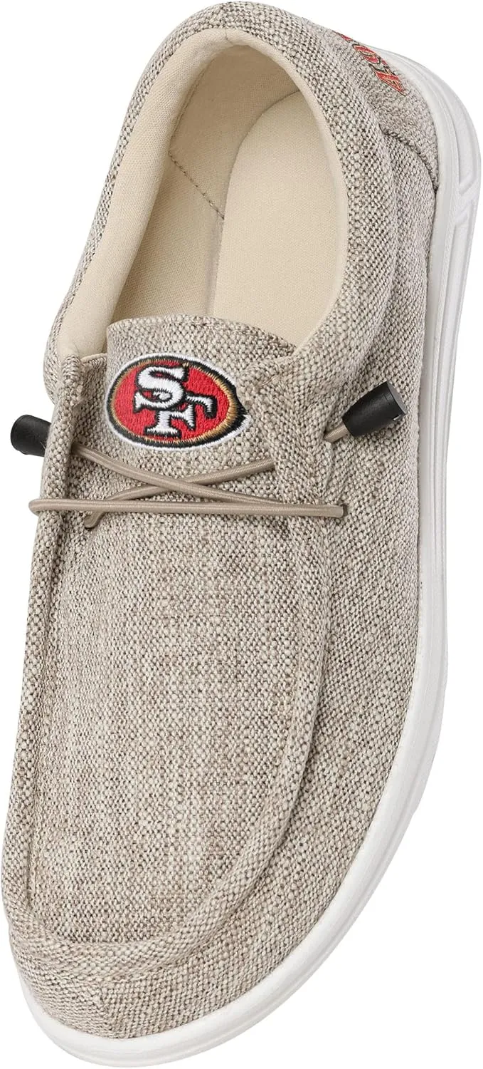 FOCO Men's NFL Team Logo Lightweight Loafers Lace Up Cotton Knit Shoes