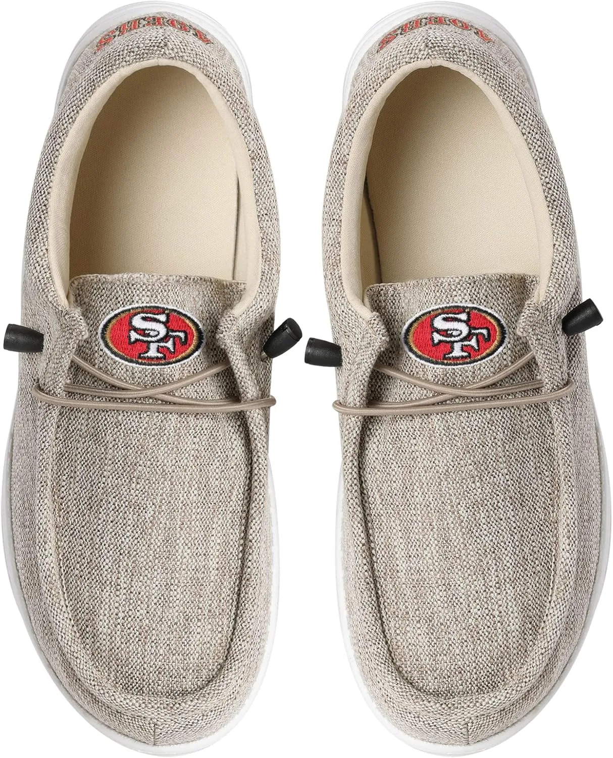 FOCO Men's NFL Team Logo Lightweight Loafers Lace Up Cotton Knit Shoes