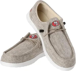 FOCO Men's NFL Team Logo Lightweight Loafers Lace Up Cotton Knit Shoes