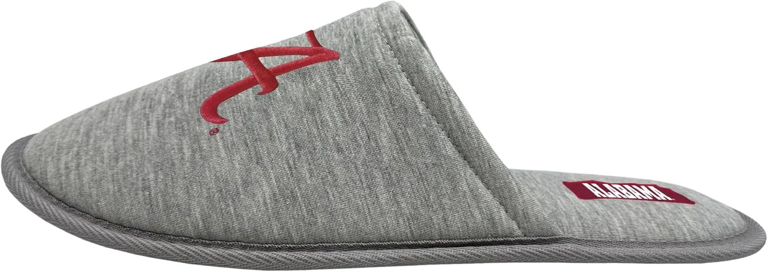 FOCO NCAA MEN'S BIG LOGO HEATHER GRAY SWEATSHIRT SCUFF SLIPPERS NON-SLIP SOLE