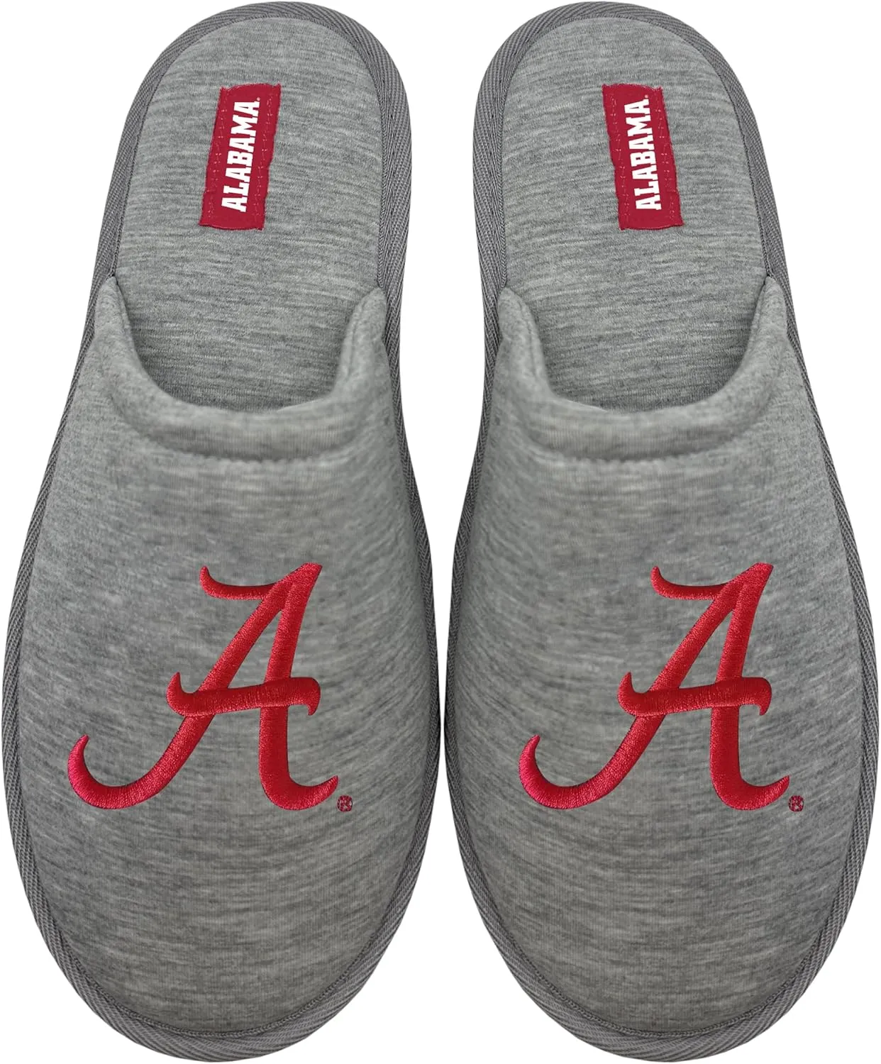 FOCO NCAA MEN'S BIG LOGO HEATHER GRAY SWEATSHIRT SCUFF SLIPPERS NON-SLIP SOLE