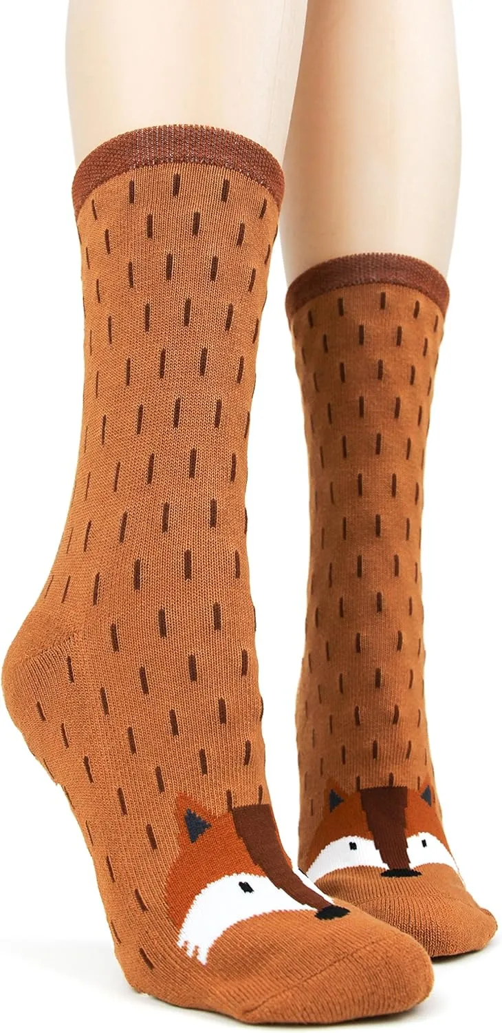 Foot Traffic Novelty Slip Grip Socks for Women, Warm Slipper Socks with Nonslip Pads