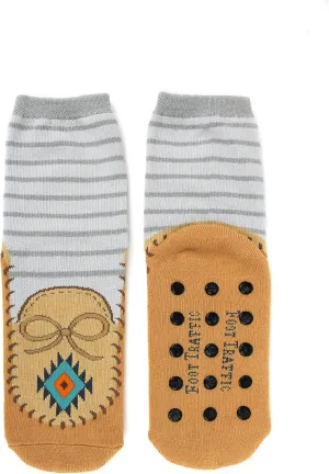 Foot Traffic Novelty Slip Grip Socks for Women, Warm Slipper Socks with Nonslip Pads