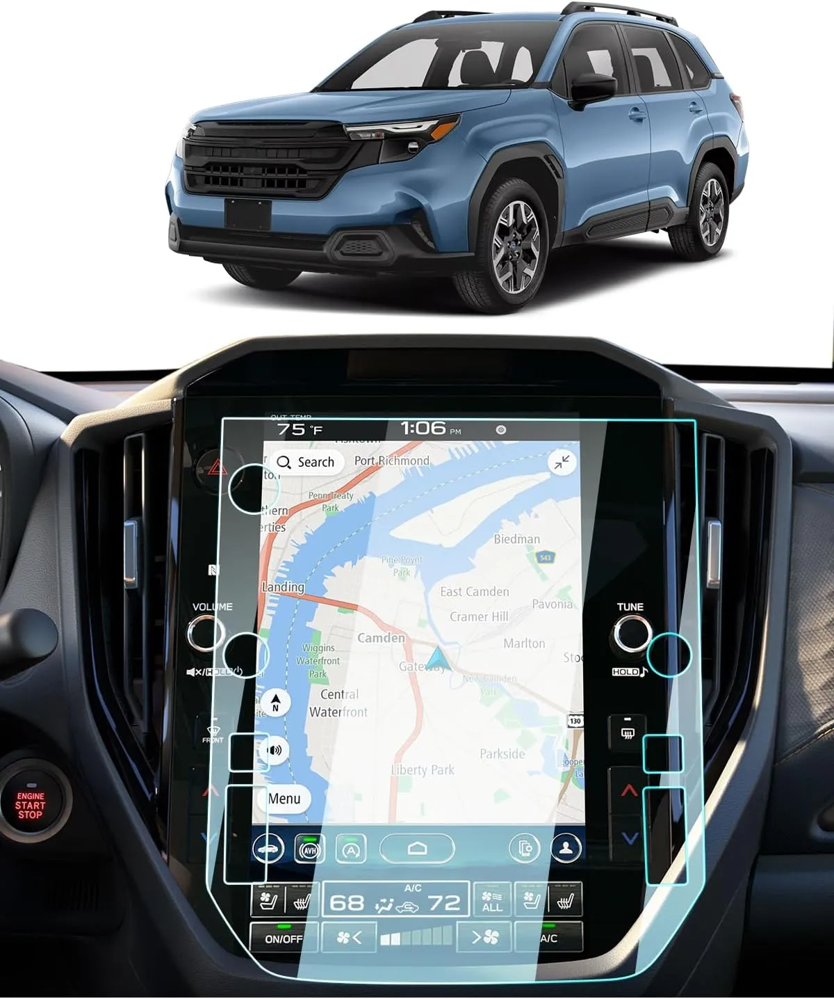 For 2025 Subaru Forester Screen Protector - 2025 Forester Accessories (Premium/Sport/Limited/Touring) 9H Tempered Glass 11.6 Inch Navigation Film Anti-Scratch Reduce Fingerprints High Sensitivity