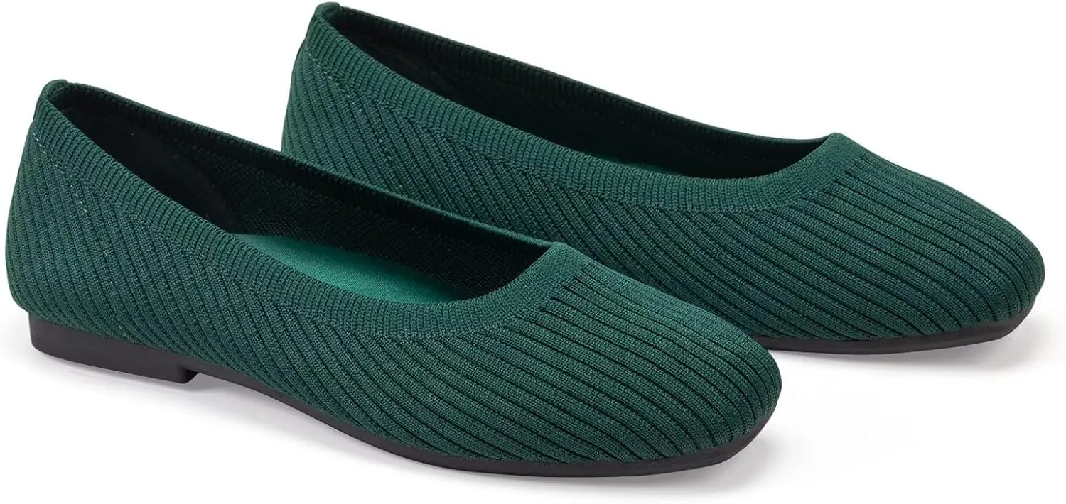 Frank Mully Women's Flats Square Toe Flats Comfortable Slip on Washable Ballet Flats Shoes for Women Dressy Work