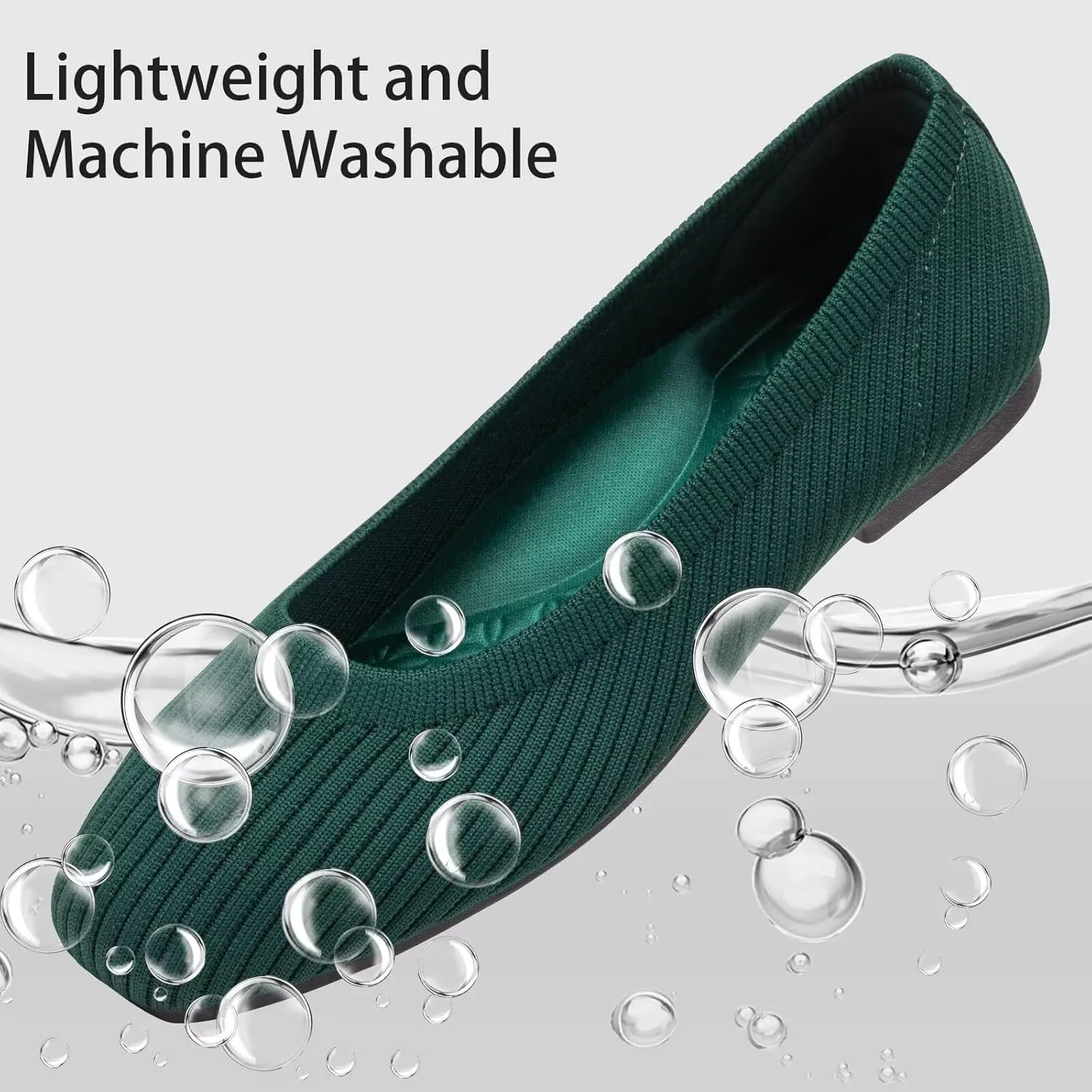 Frank Mully Women's Flats Square Toe Flats Comfortable Slip on Washable Ballet Flats Shoes for Women Dressy Work