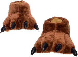 Fuzzy Bear Feet Slippers Womens & Mens, Funny Indoor House Shoes, Animal Stocking Stuffer, Gift Holiday Christmas Hanukkah Pink