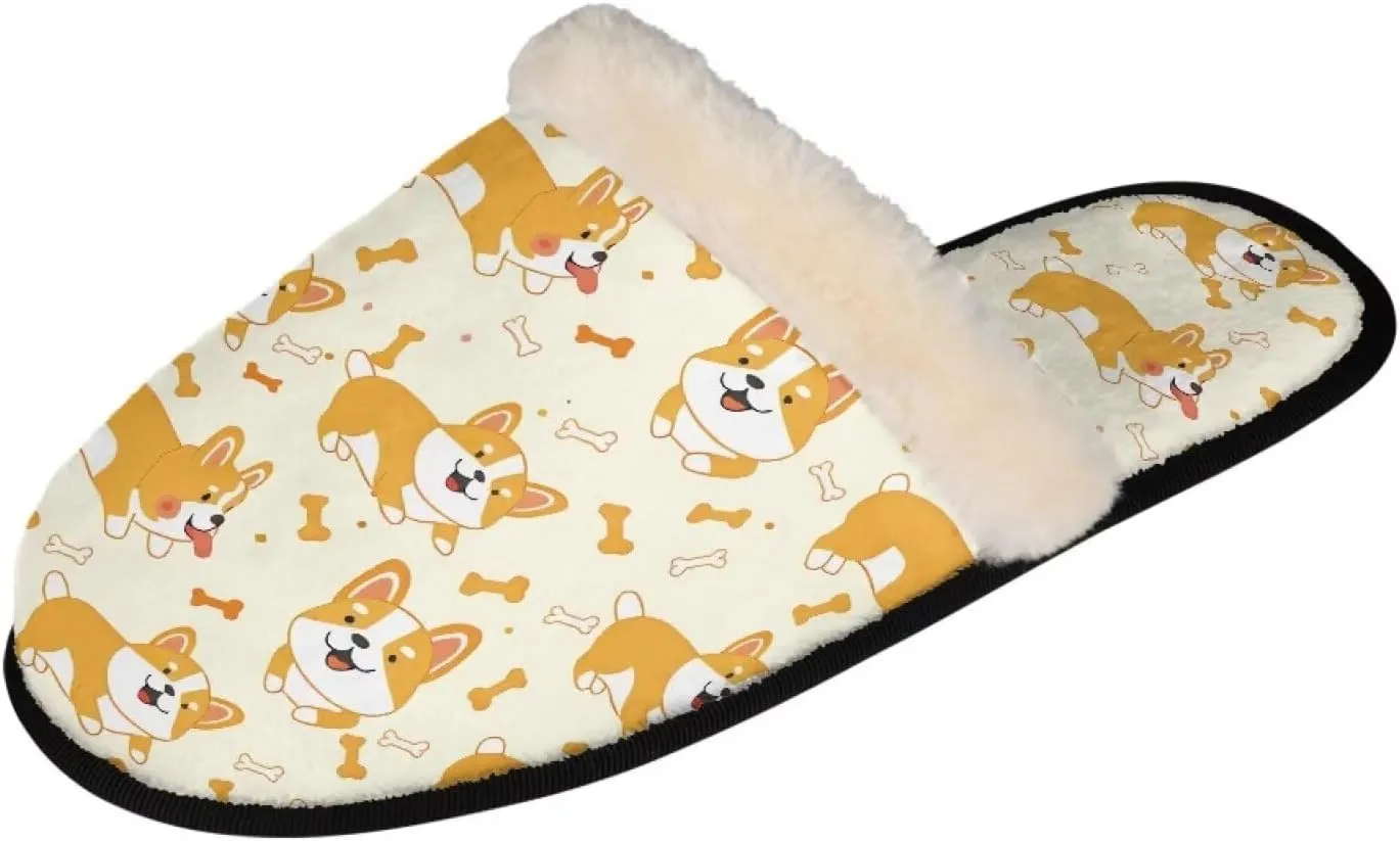 Fuzzy House Slippers for Women Closed Toe Home Shoes Washable Winter Warm Bedroom Slippers for Women Size 3-12