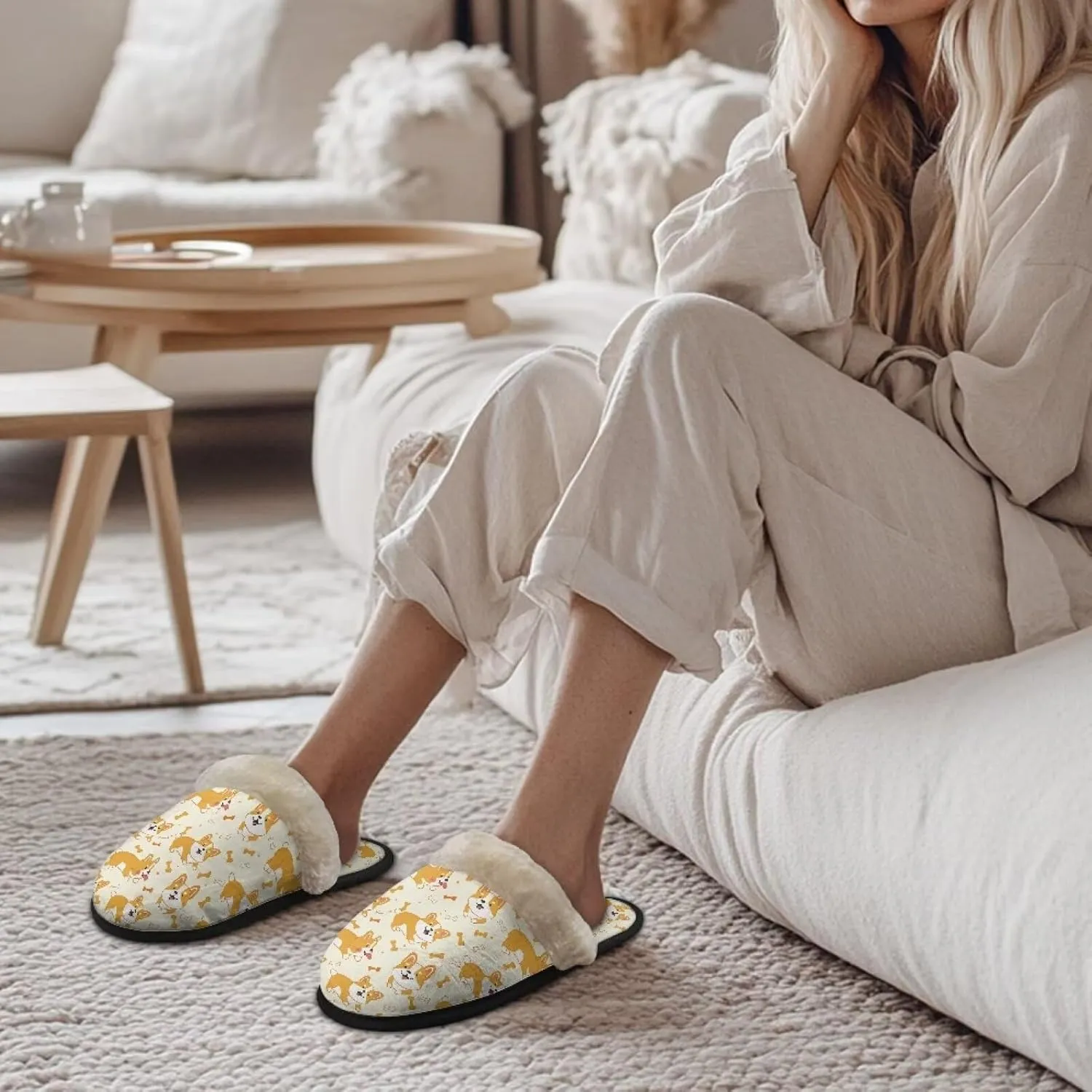 Fuzzy House Slippers for Women Closed Toe Home Shoes Washable Winter Warm Bedroom Slippers for Women Size 3-12
