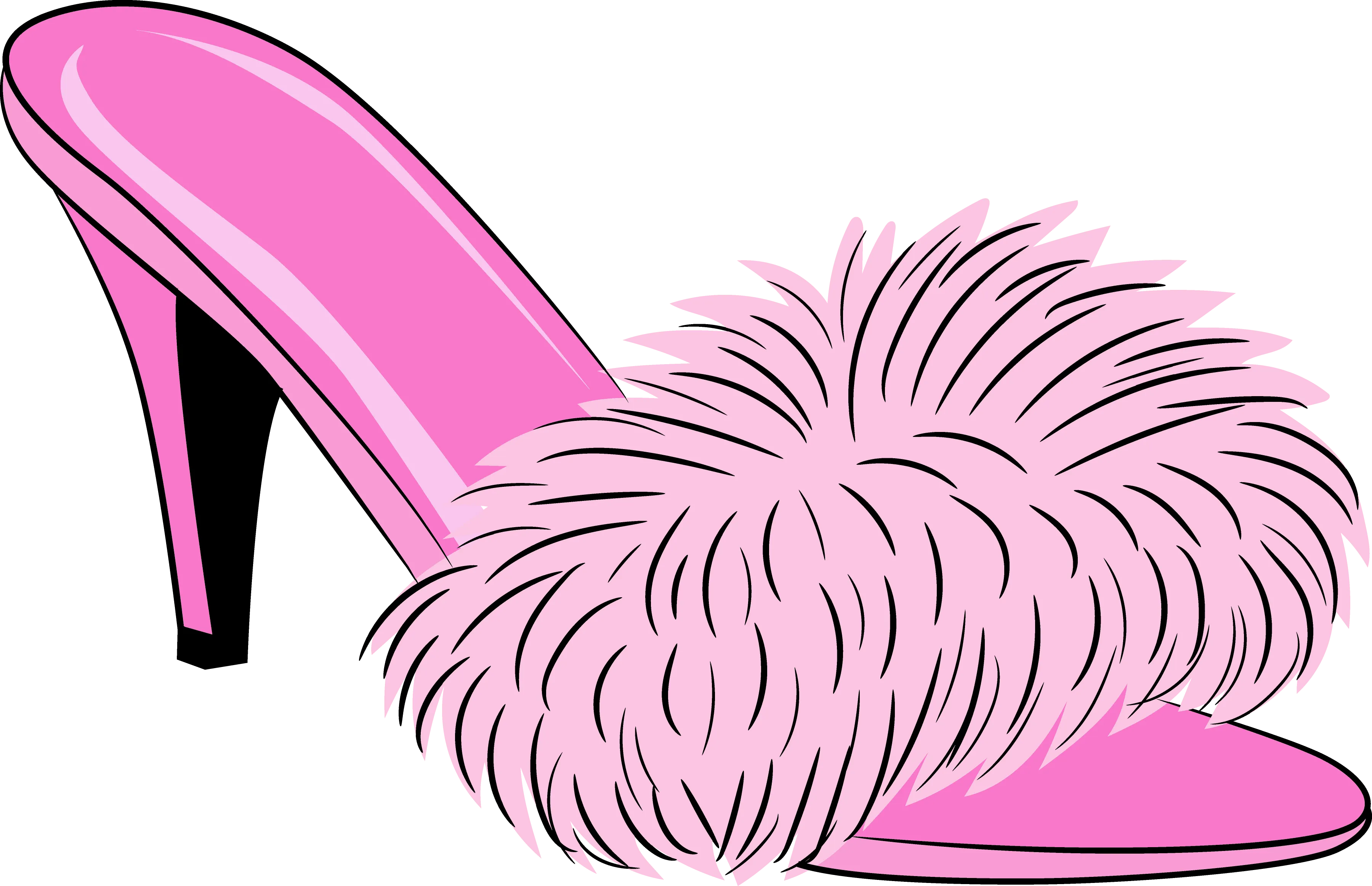 G Girls  Pink Feather Slipper DTF (direct-to-film) Transfer