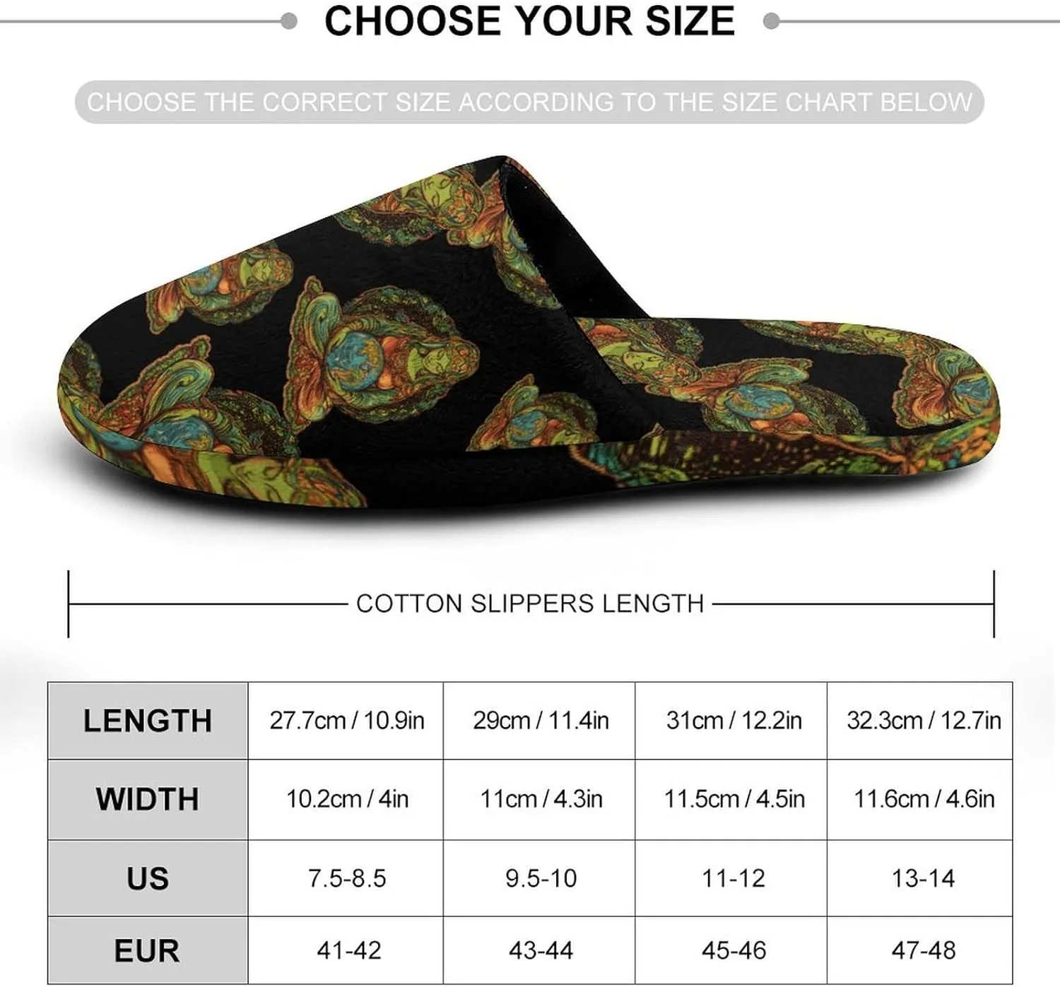Gaia Greek Goddess of Mother Earth Cotton Slippers Fashion Slip on House Shoes Lightweight Slipper for Men