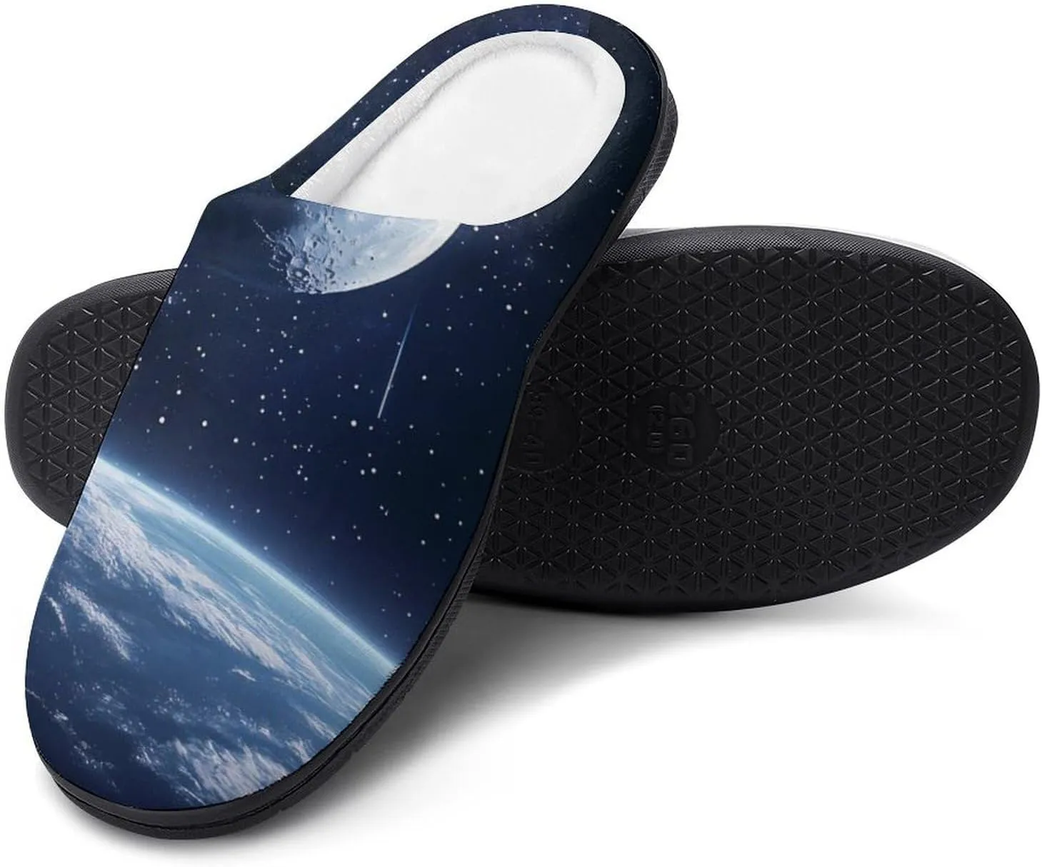 Galaxy Meteor Moon Earth Cotton Slippers Fashion Slip on House Shoes Lightweight Slippers for Men