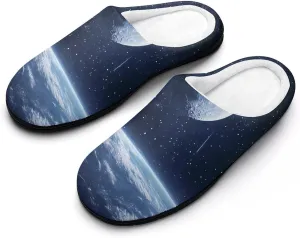 Galaxy Meteor Moon Earth Cotton Slippers Fashion Slip on House Shoes Lightweight Slippers for Men