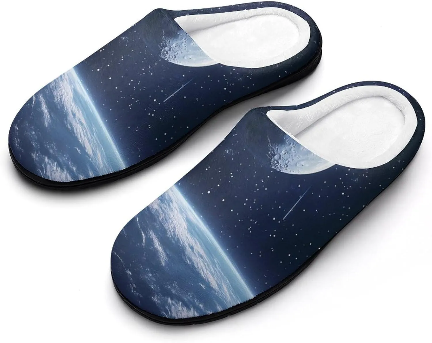 Galaxy Meteor Moon Earth Cotton Slippers Fashion Slip on House Shoes Lightweight Slippers for Men