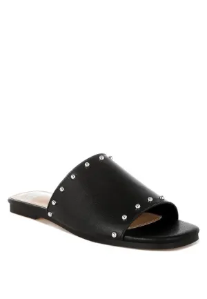 Genuine Leather Slip-On Sandals