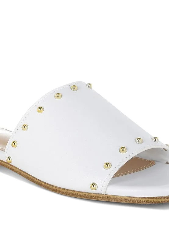 Genuine Leather Slip-On Sandals