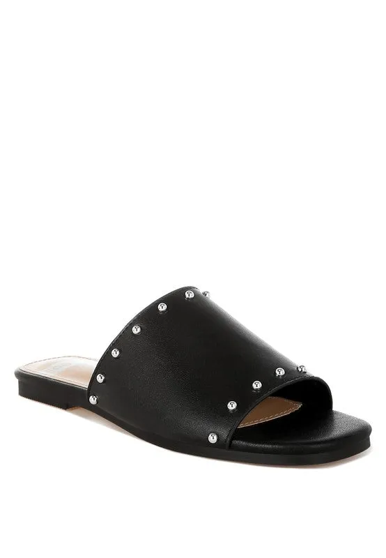 Genuine Leather Slip-On Sandals
