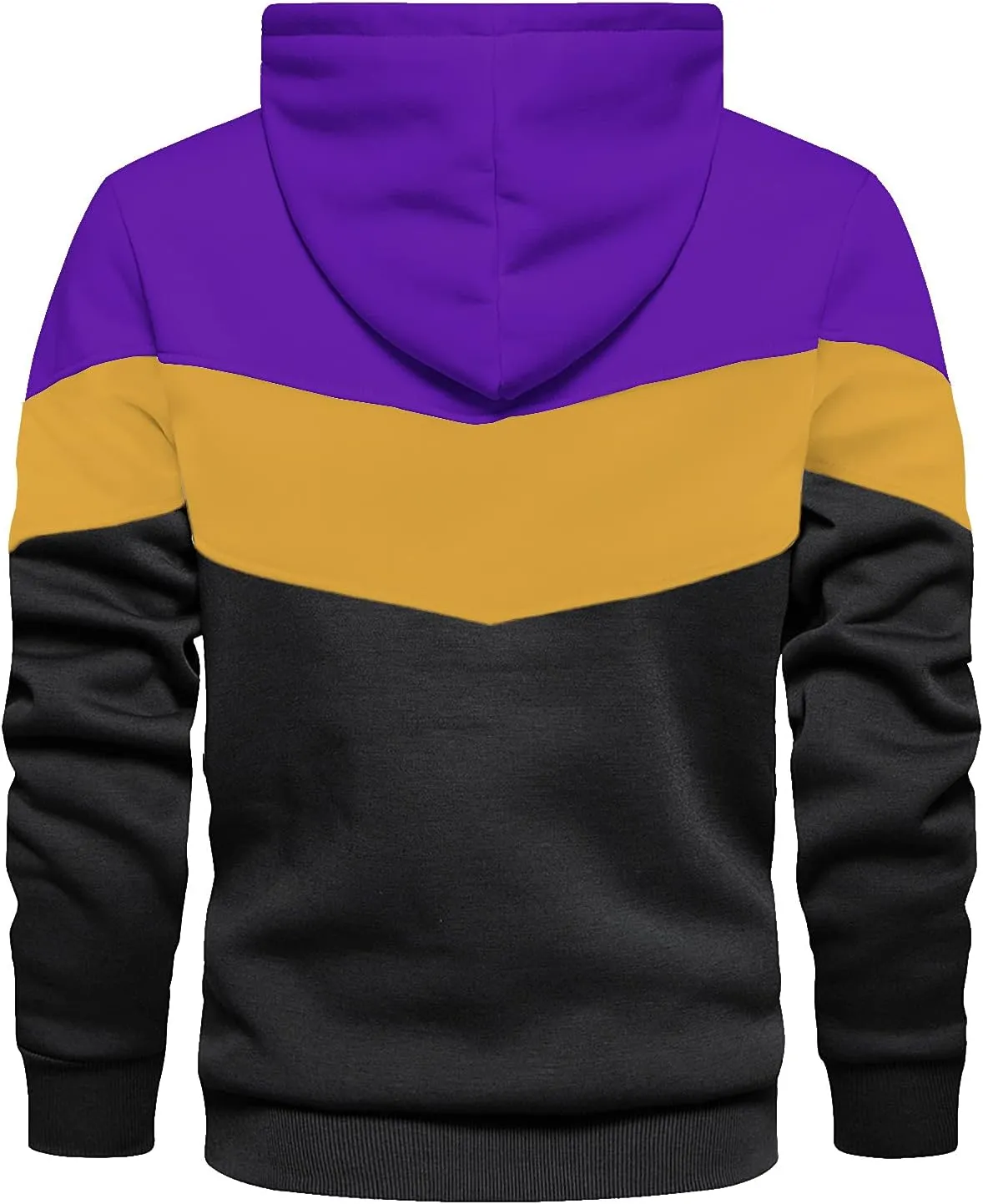 Gesean Men's Novelty Color Block Pullover Fleece Hoodie Long Sleeve Casual Sweatshirt with Pocket