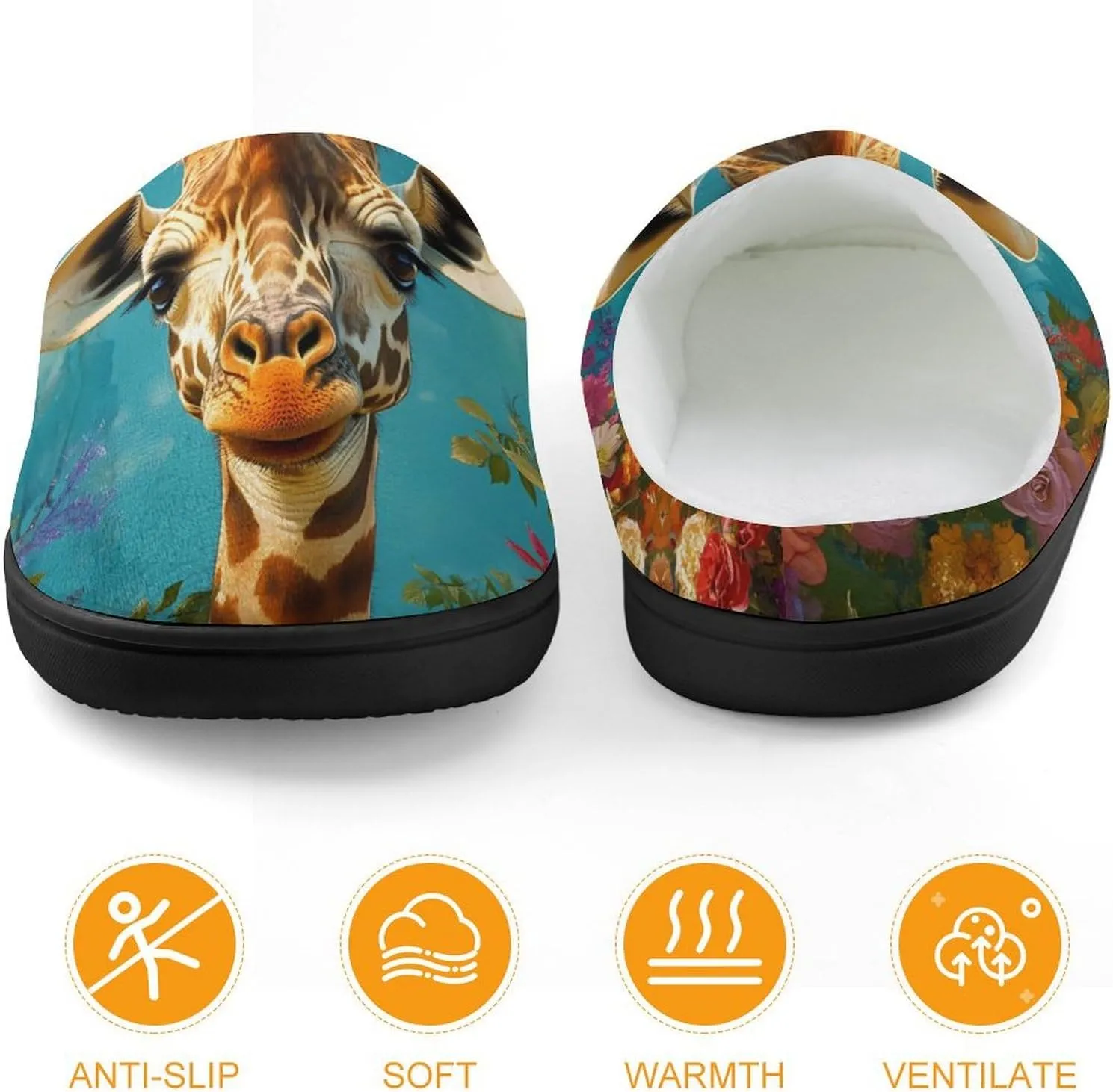 Giraffe Slippers Non-slip House Slippers Home Shoes Indoor Outdoor Slippers For Girls Boys