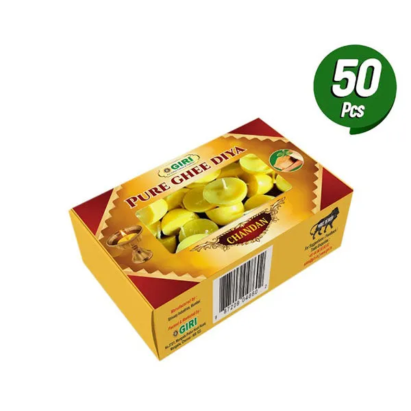 Giri Pure Ghee Diya Sandal - 50 pcs