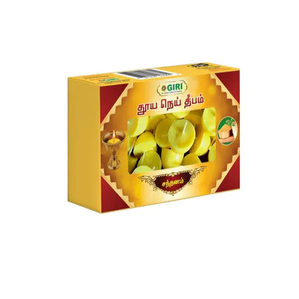 Giri Pure Ghee Diya Sandal - 50 pcs