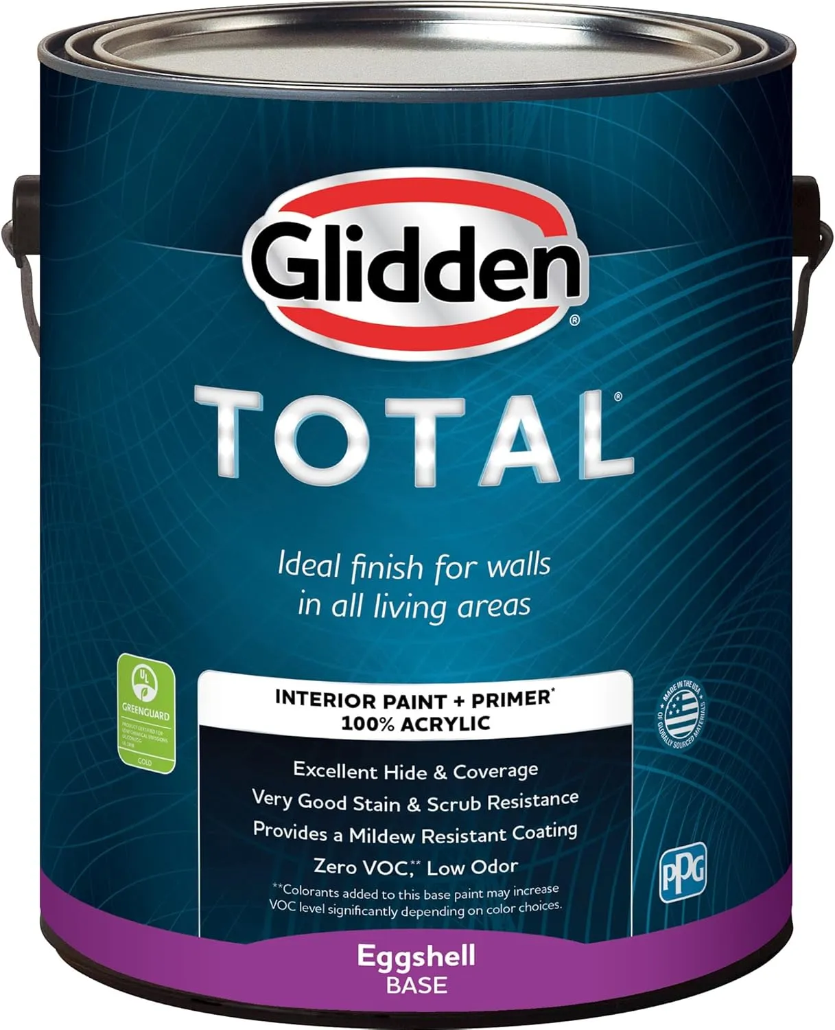 Glidden Total Interior Wall Paint & Primer All-in-One, Americana/Blue, Flat, 1 Gallon