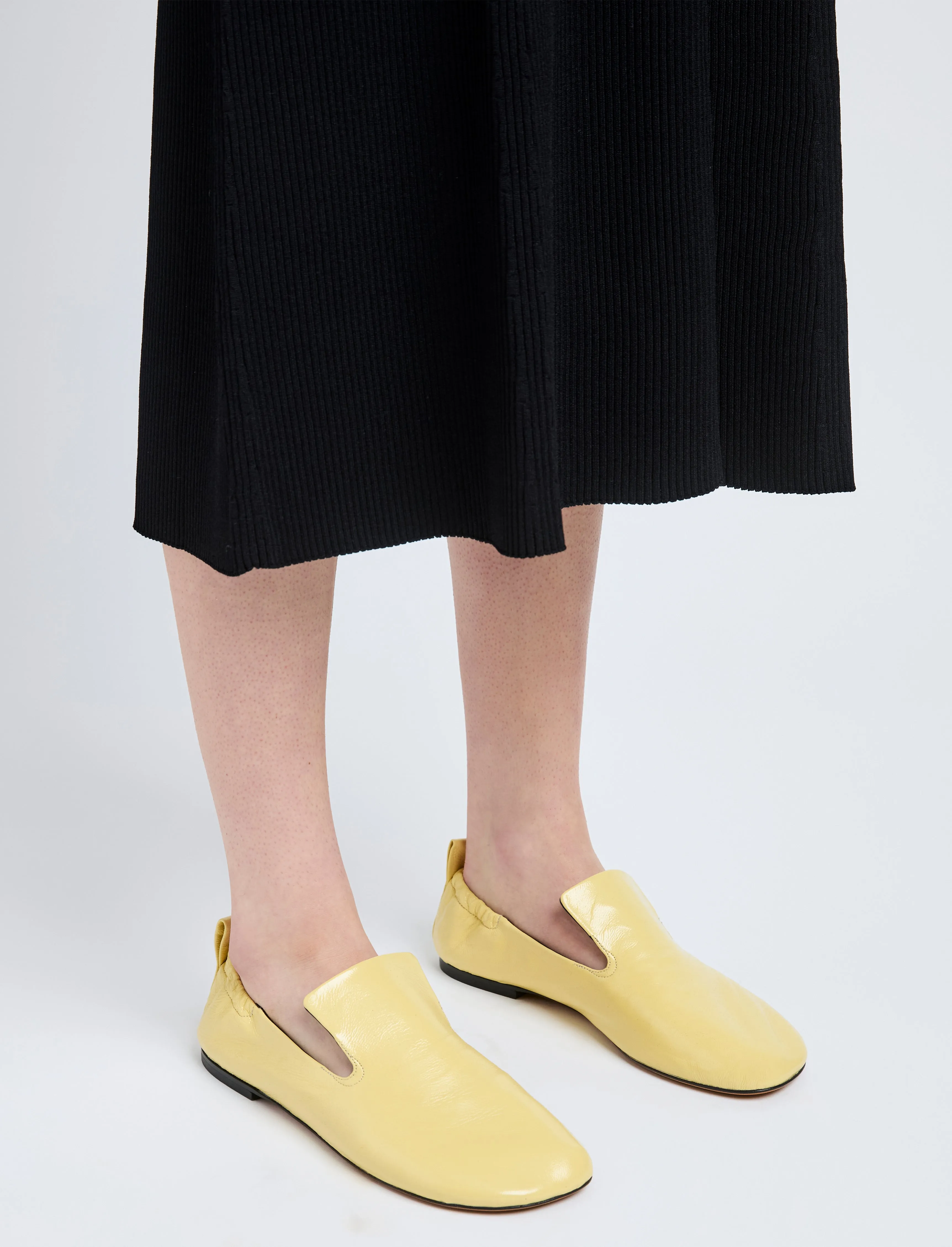 Glove Ruched Loafers in Slick Nappa