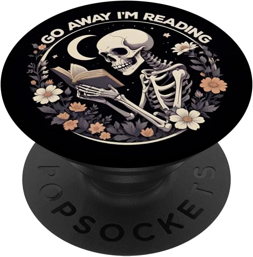 Go Away I'm Reading Book Lover Booktrovert Librarian bookish PopSockets Adhesive PopGrip