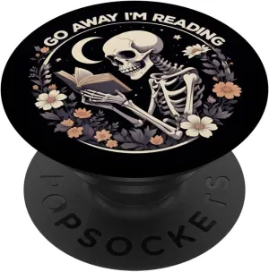 Go Away I'm Reading Book Lover Booktrovert Librarian bookish PopSockets Adhesive PopGrip