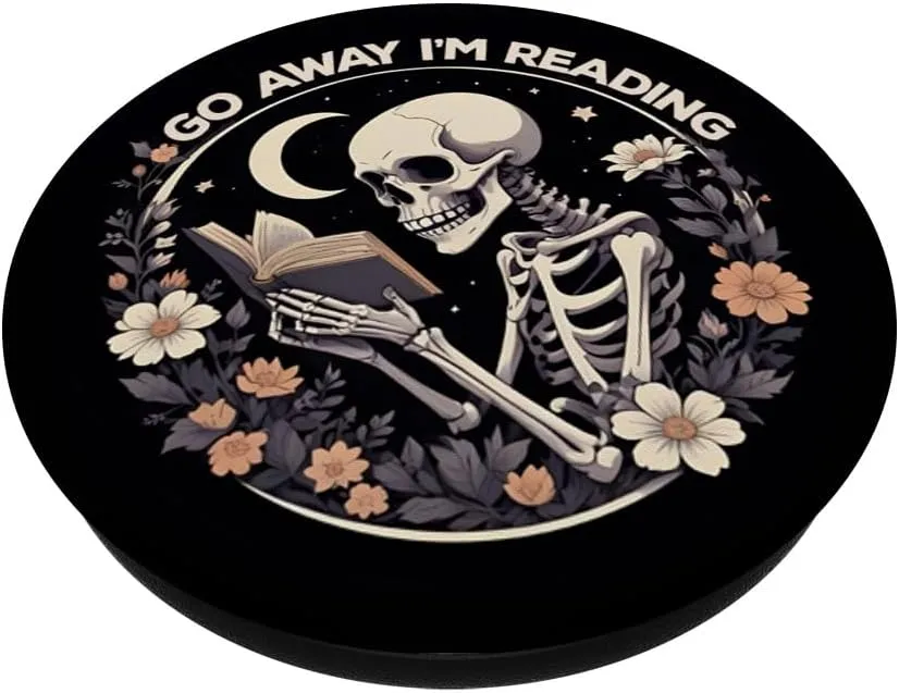 Go Away I'm Reading Book Lover Booktrovert Librarian bookish PopSockets Adhesive PopGrip