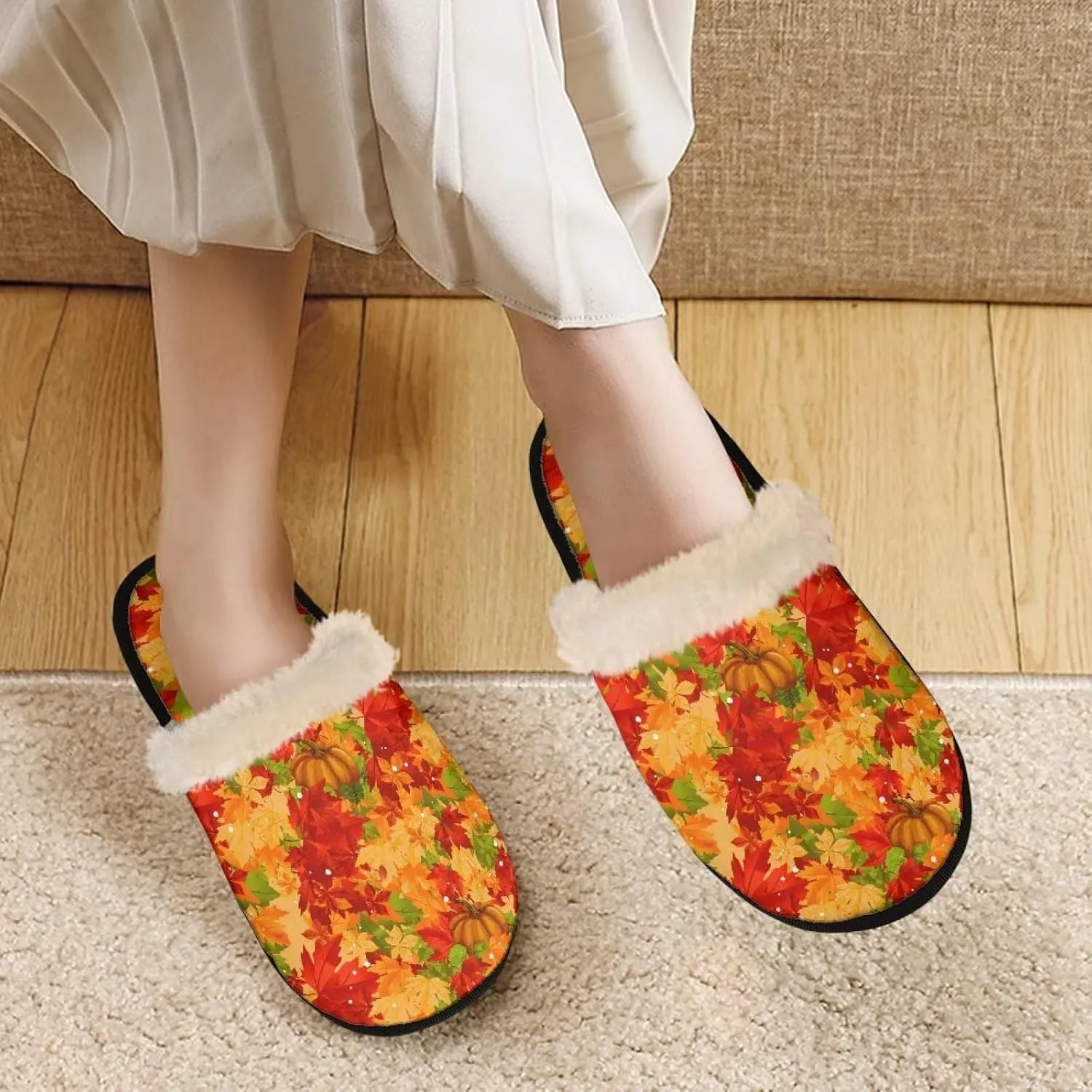 Gomyblomy Memory Cotton Slippers, Fashion Indoor Non-Slip Warm Home Slippers, Soft Closed Toe Fuzzy Slippers for Men & Women