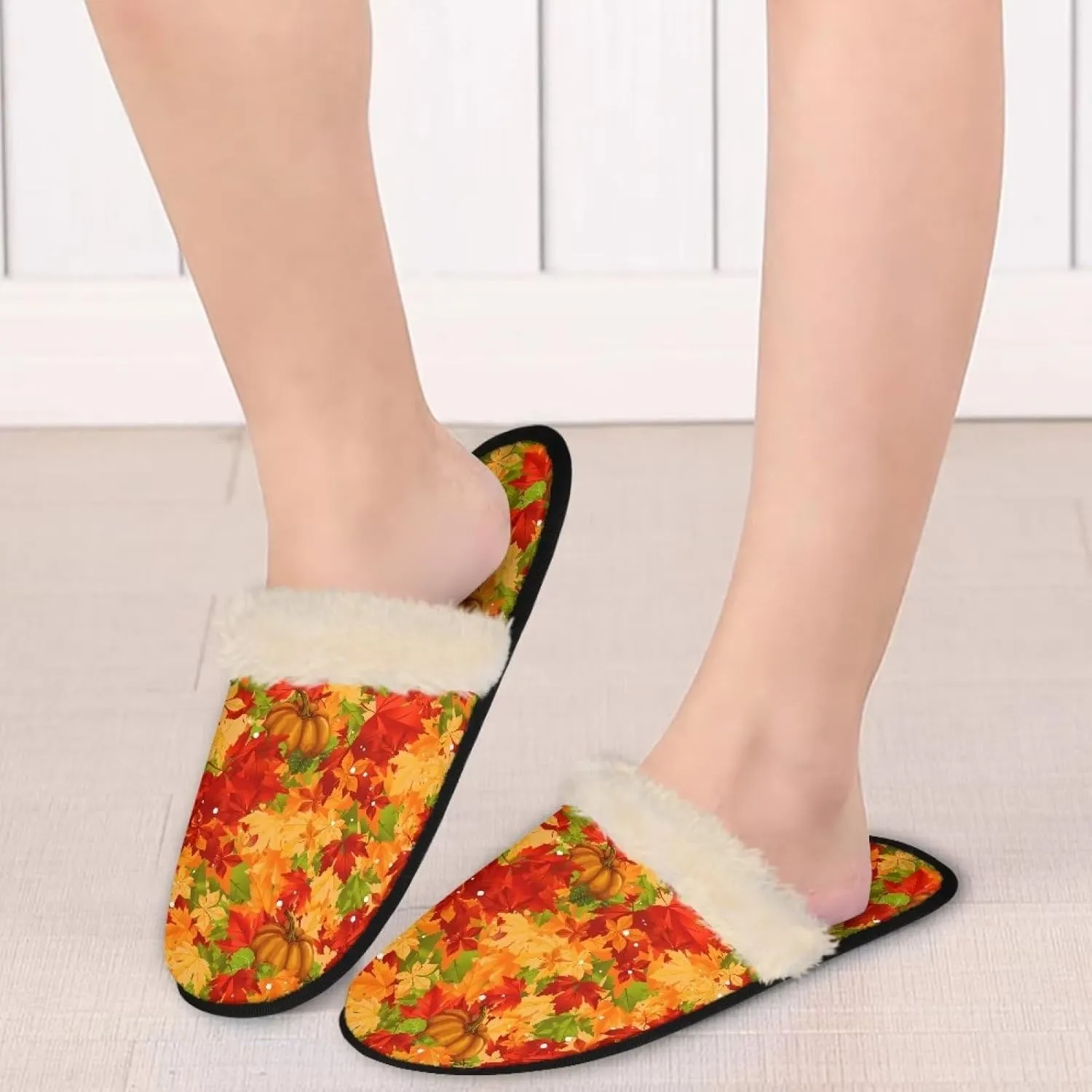 Gomyblomy Memory Cotton Slippers, Fashion Indoor Non-Slip Warm Home Slippers, Soft Closed Toe Fuzzy Slippers for Men & Women