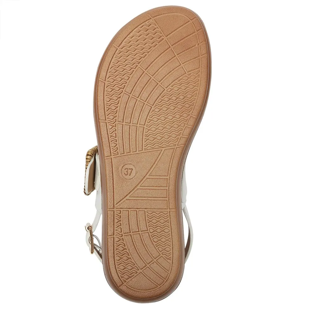 Grand Sandal in White Smooth