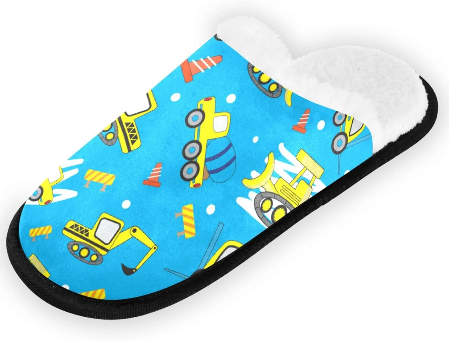 Gredecor Christmas Winter Spa Slippers Monster Truck Cars with Christmas Tree House Home Slipper Shoes for Men Women Memory Foam Non Slip,5-8