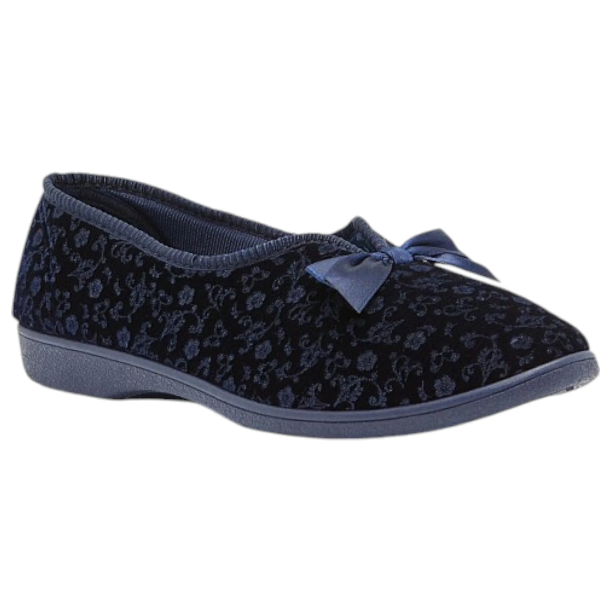Grosby Womens Valerie 2 Comfortable Printed Indoor Slippers Navy