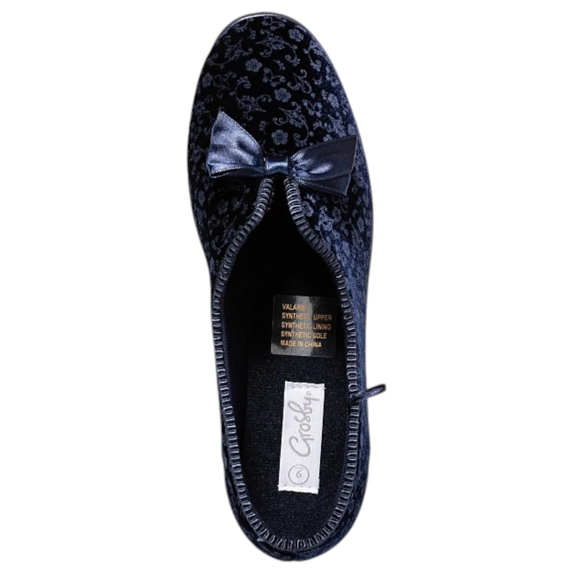 Grosby Womens Valerie 2 Comfortable Printed Indoor Slippers Navy