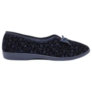 Grosby Womens Valerie 2 Comfortable Printed Indoor Slippers Navy