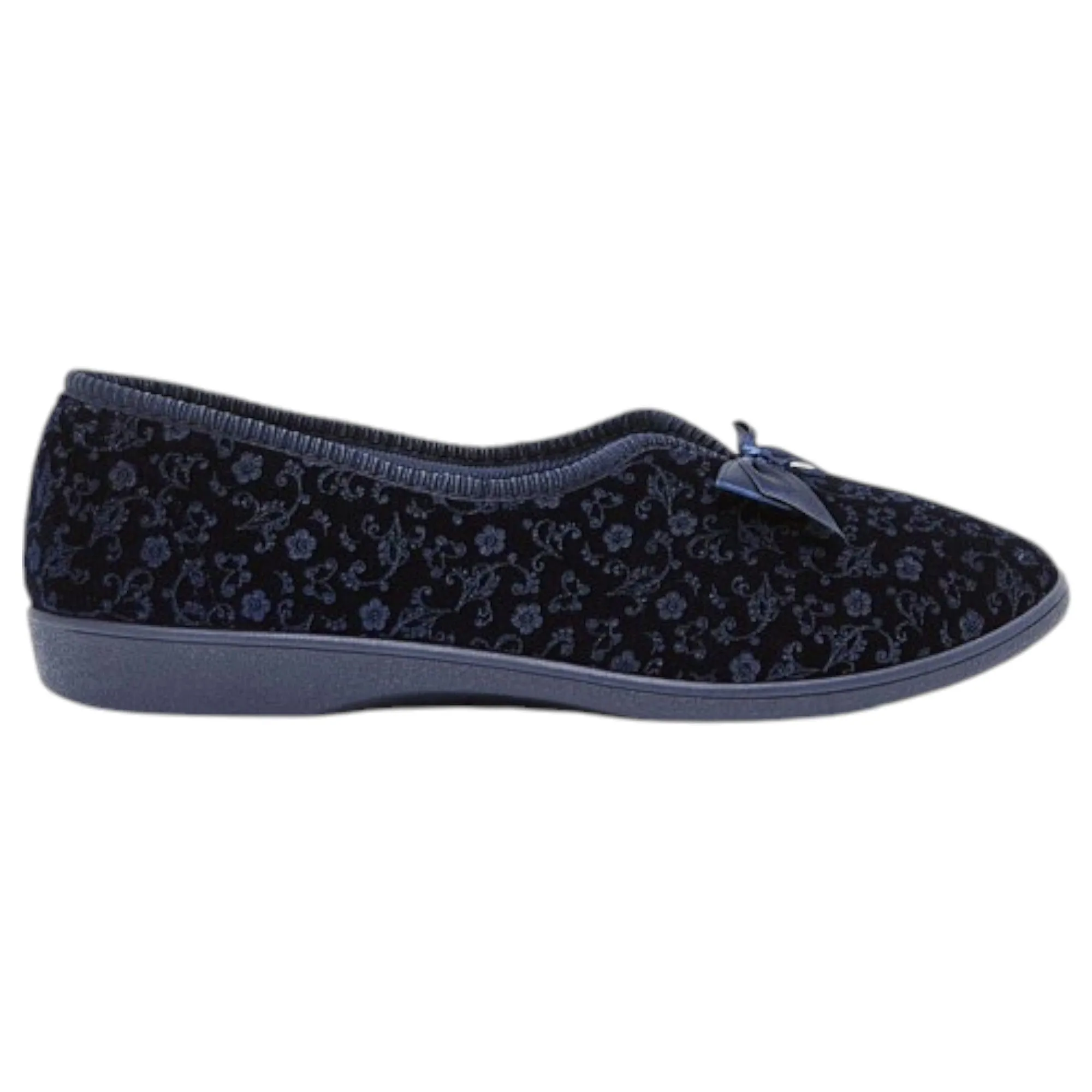 Grosby Womens Valerie 2 Comfortable Printed Indoor Slippers Navy