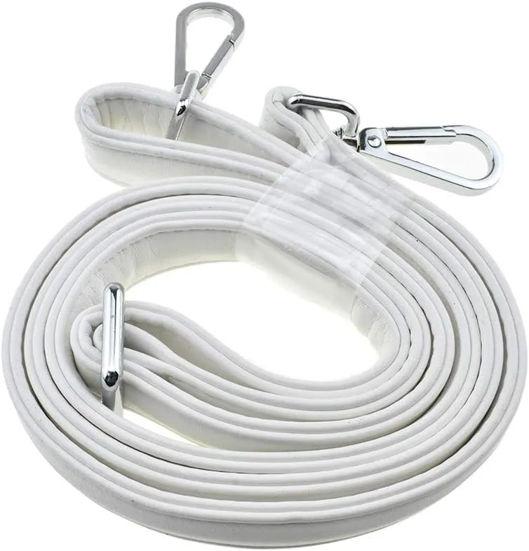 HAHIYO Adjustable Smooth White Leather Purse Chain Strap Length 31.5-55.1 Inch Silver Hardware for Shoulder Cross Body Sling Purse Replacement Comfortable 0.71 Inch Wide 4.7mm Extra Thick 1 Pack