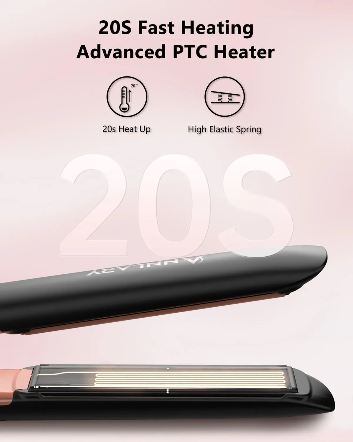 Hair Straightener, 1 Inch Flat Iron Straightener and Curler 2 in 1, Titanium Ceramic Ionic Dual Voltage Straightener with Anti-Iron Silicone for Less Frizz, Shinier & Smoother Hair