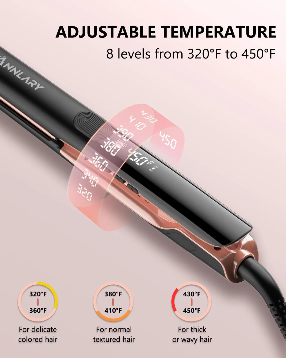 Hair Straightener, 1 Inch Flat Iron Straightener and Curler 2 in 1, Titanium Ceramic Ionic Dual Voltage Straightener with Anti-Iron Silicone for Less Frizz, Shinier & Smoother Hair