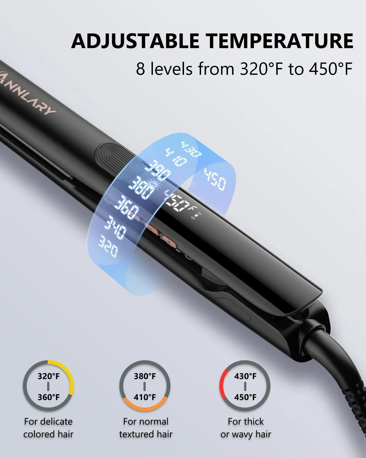 Hair Straightener, 1 Inch Professional Titanium Plate with Ceramic Coating Ionic Dual Voltage Flat Iron with Anti-Iron Silicone for Less Frizz, Shinier & Smoother Hair