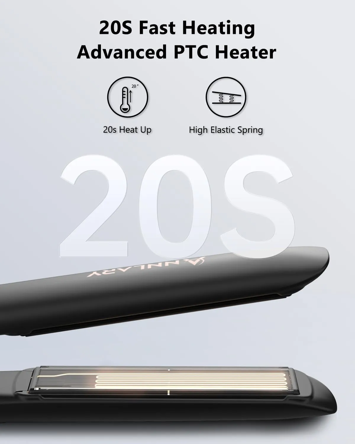 Hair Straightener, 1 Inch Professional Titanium Plate with Ceramic Coating Ionic Dual Voltage Flat Iron with Anti-Iron Silicone for Less Frizz, Shinier & Smoother Hair