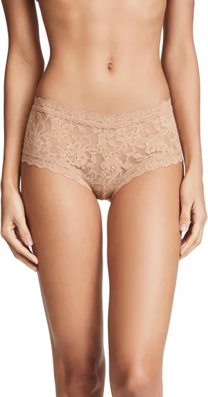 hanky panky Women's Signature Lace Boyshort Panty, Suntan, m