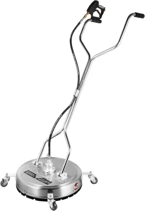 Happybuy 18-Inch Flat Surface Cleaner for Pressure Washer - 4000PSI, 10.5GPM With 3/8 Quick Connector, Casters, Stainless Steel Rotating Rod & 3 Nozzles for Patio